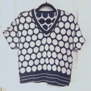 Vintage Short Sleeve Polka Dot Sweater